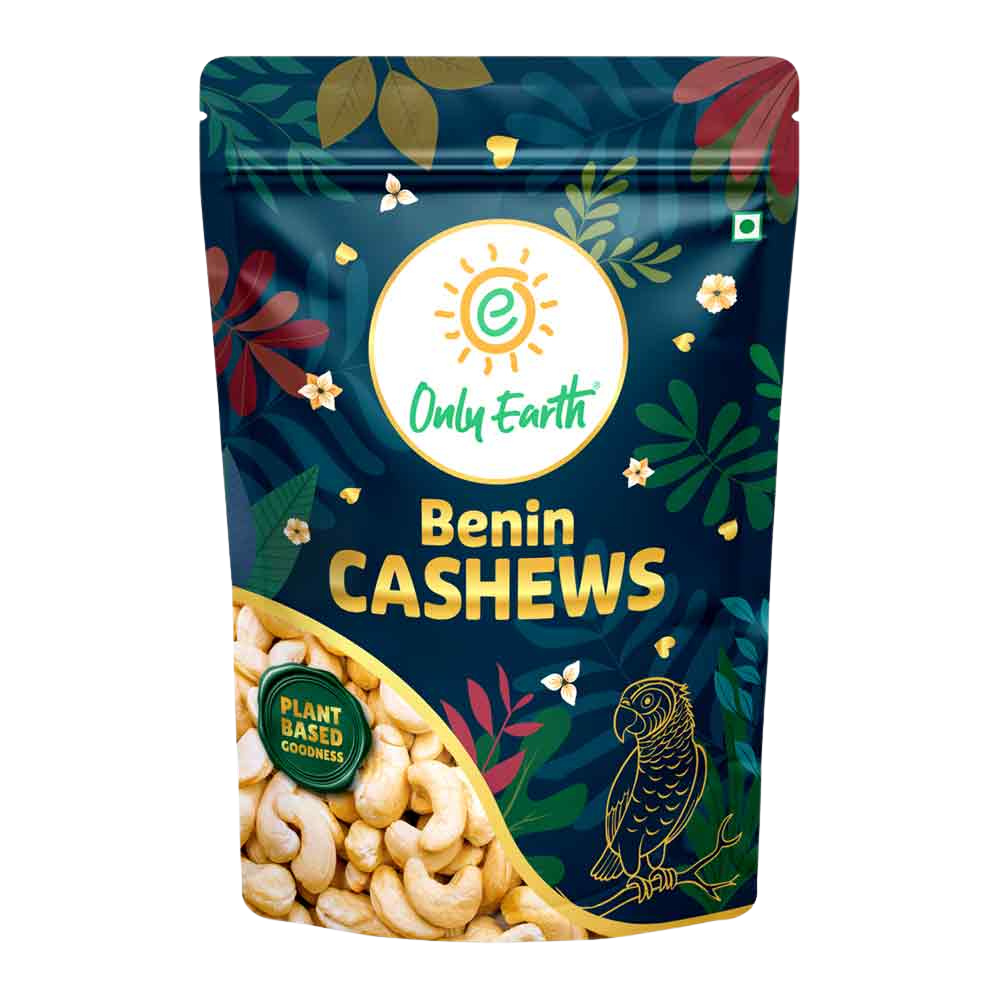 Only Earth Benin Cashews | Premium Large Size | Naturally Sweet & Crunchy | Rich in Magnesium & Healthy Fats | Zero Cholesterol | No Preservatives | Sourced from Benin | 250g