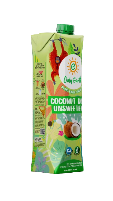 Only Earth Coconut Milk Beverage – Plant-Based, Dairy-Free, No Added Sugar, Low Calorie & Fortified with Calcium & Vitamins