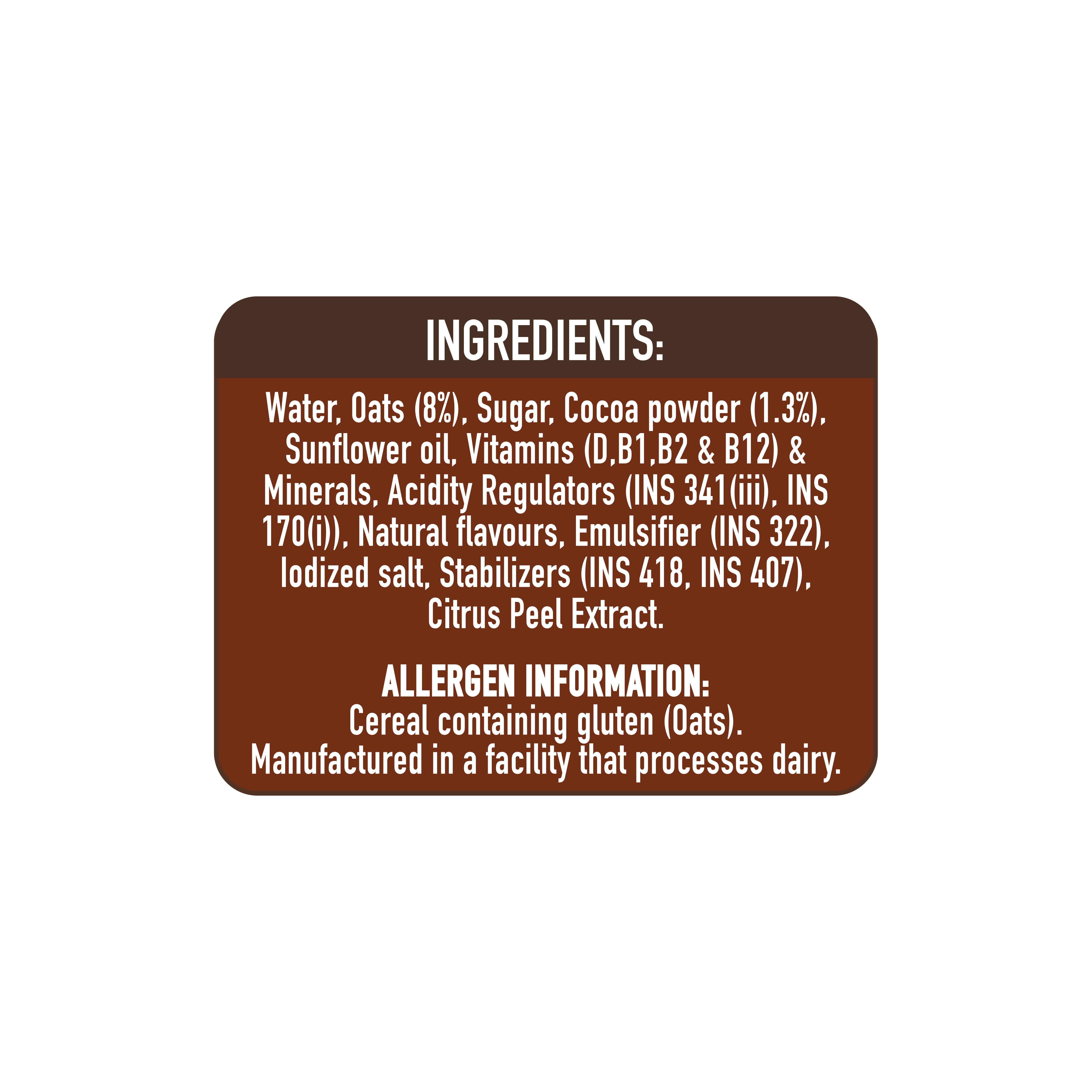 Oats Shake - Belgian Chocolate 165ml Multipack