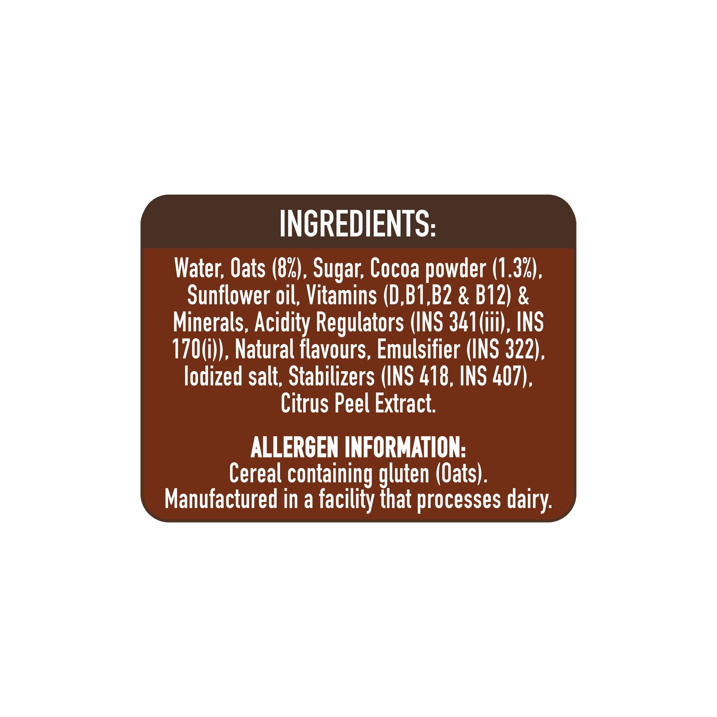 Oats Shake - Belgian Chocolate 165ml Multipack