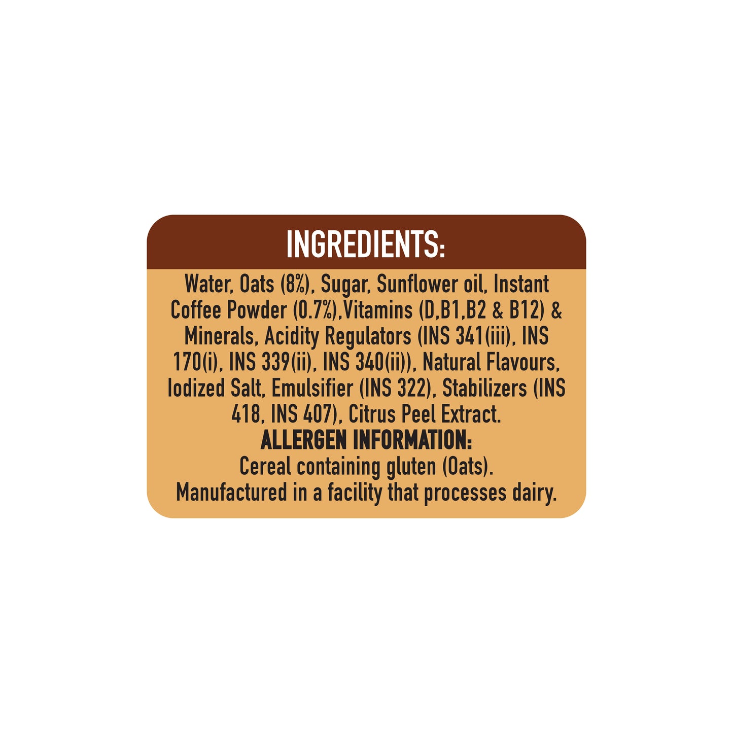 Oats Shake - Cold Coffee 165ml Multipack