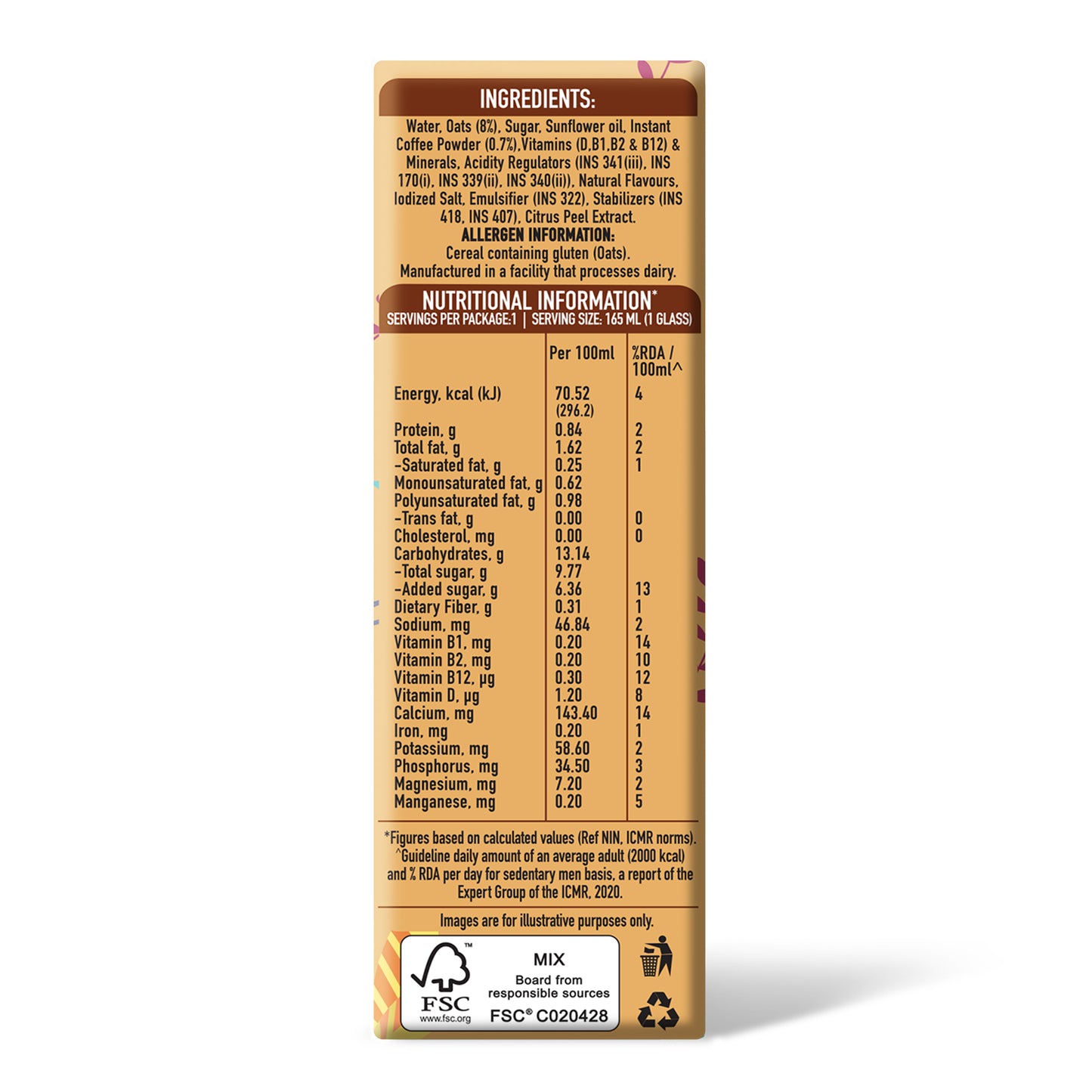 Oats Shake - Cold Coffee 165ml Multipack