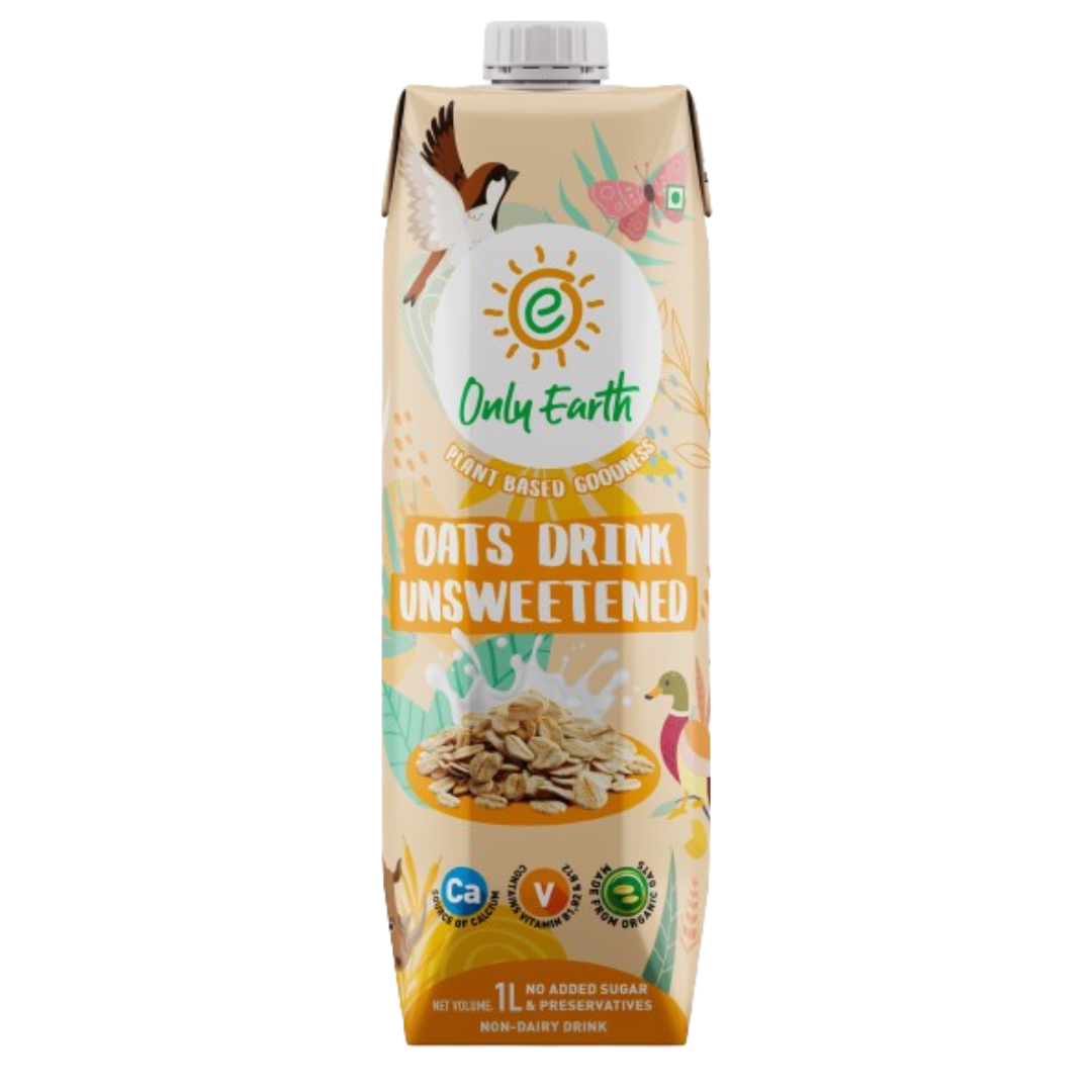 Only Earth Oat Milk – Plant-Based, Lactose-Free, No Added Sugar, Fortified with Calcium & Vitamins