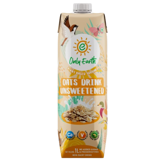 Only Earth Oat Milk – Plant-Based, Lactose-Free, No Added Sugar, Fortified with Calcium & Vitamins