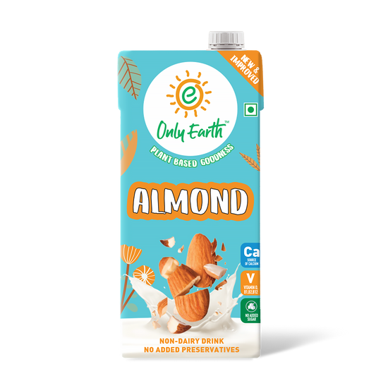 Only Earth Roasted Almond Milk – Plant-Based, Dairy-Free, No Added Sugar, Rich in Vitamin E & Fortified with Calcium & Vitamins