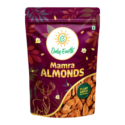 Only Earth Mamra Almonds | Premium Handpicked | 2X Natural Oil | Nutrient-Dense | No Preservatives | Naturally Grown in Iran, Afghanistan & Kashmir | Plant-Based Protein & Brain Fuel | 250g
